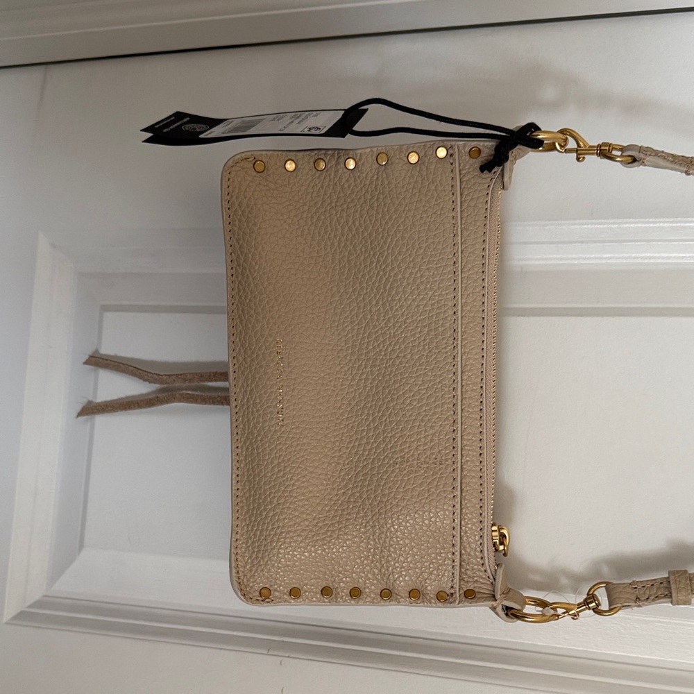 Rebecca Minkoff Stone (Cream/Beige) Darren Mini Top Zip Bag with Gold Hardware - Picture 4 of 4